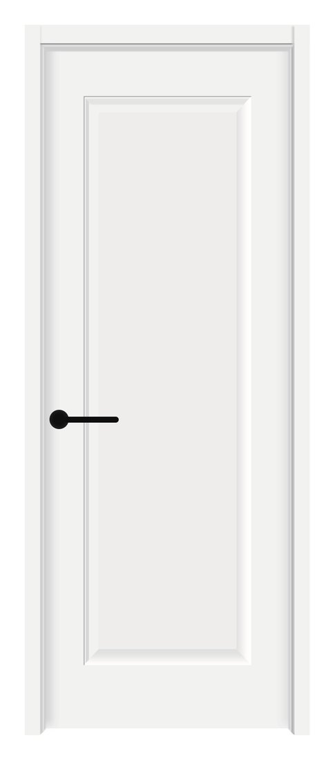 1-Panel Shaker interior door, white primed