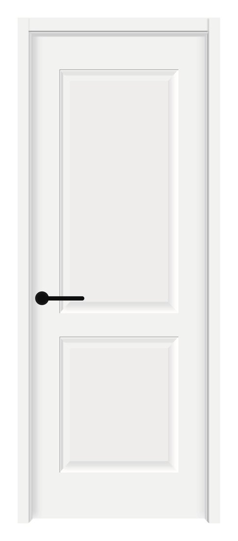 2-Panel Square Top interior door, white primed