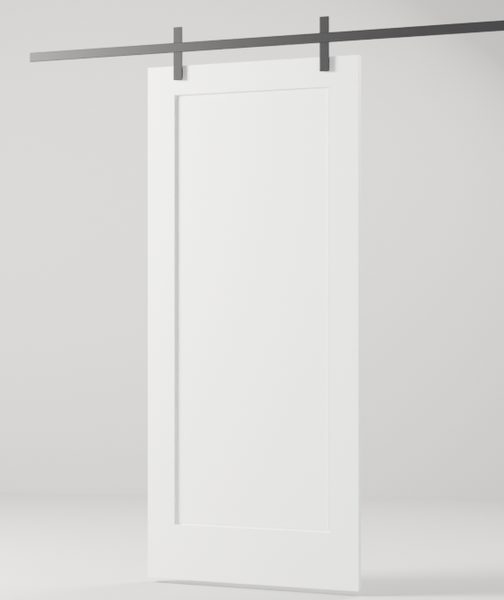 Barn 1-Panel interior door, model BR002, factory white primed