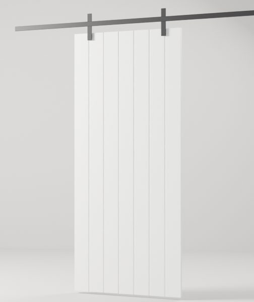 Barn Full Plank interior door, model BR003, factory white primed