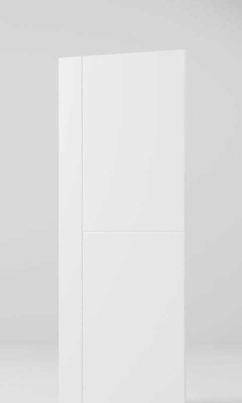 Flush Offset Split interior door, model GF008, factory white primed