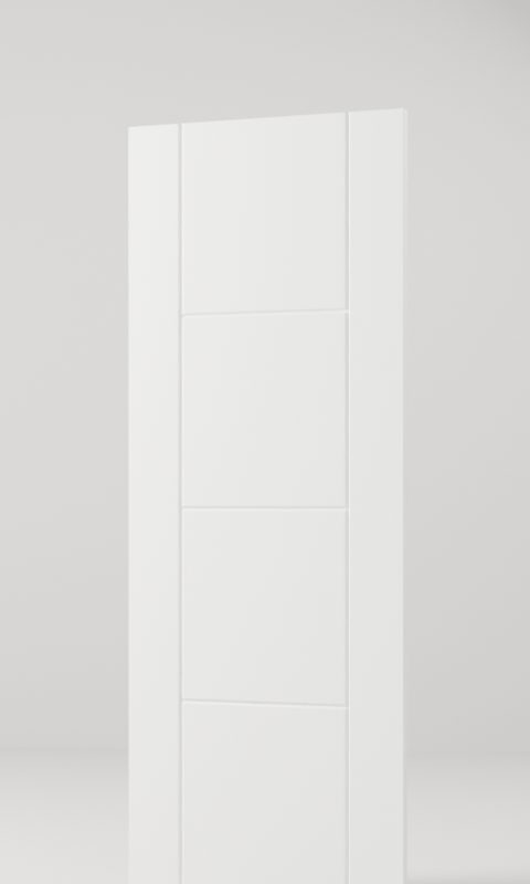 Flush Centre 3-Bar interior door, model GF010, factory white primed