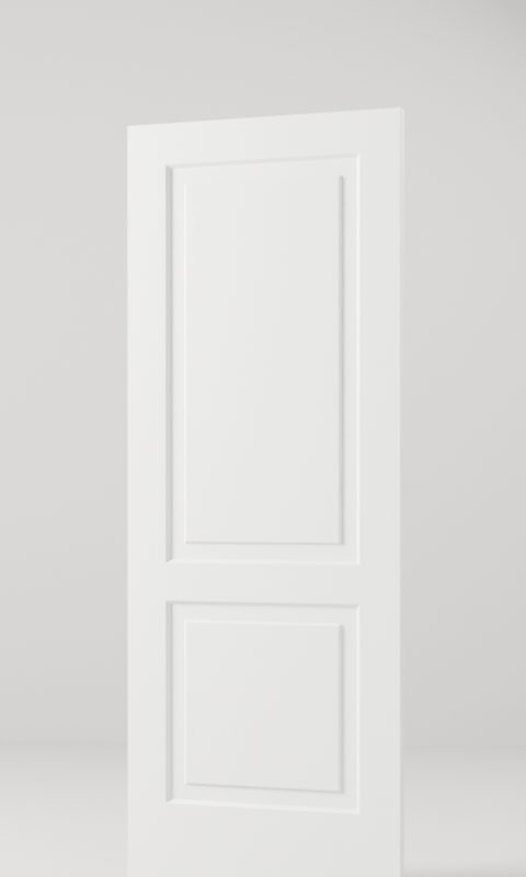 2-Panel Square Top interior door, model MD002, factory white primed