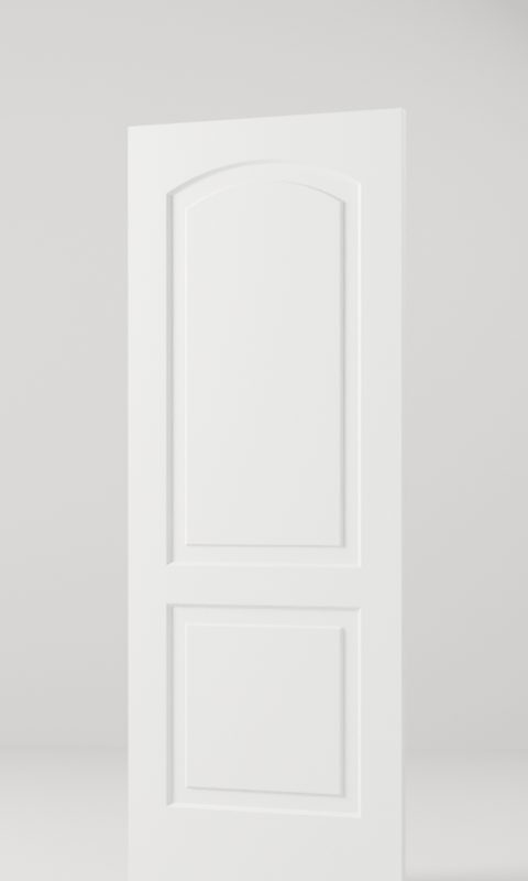 2-Panel Camber Top interior door, model MD003, factory white primed