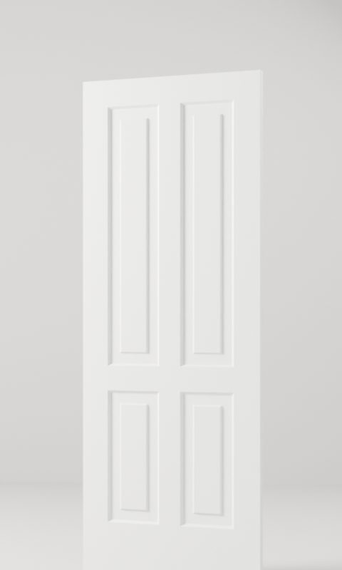 4-Panel Square interior door, model MD005, factory white primed
