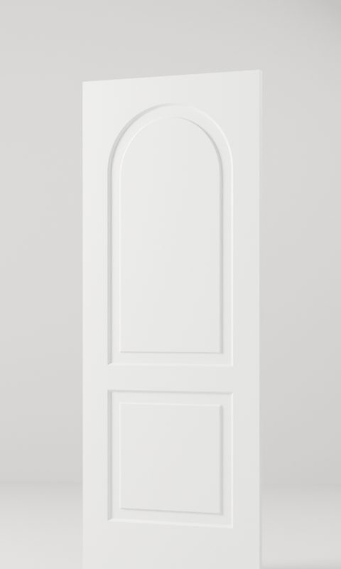2-Panel Round Arch interior door, model MD007, factory white primed