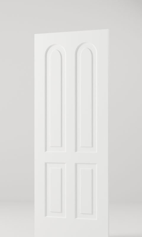 4-Panel Cathedral interior door, model MD013, factory white primed