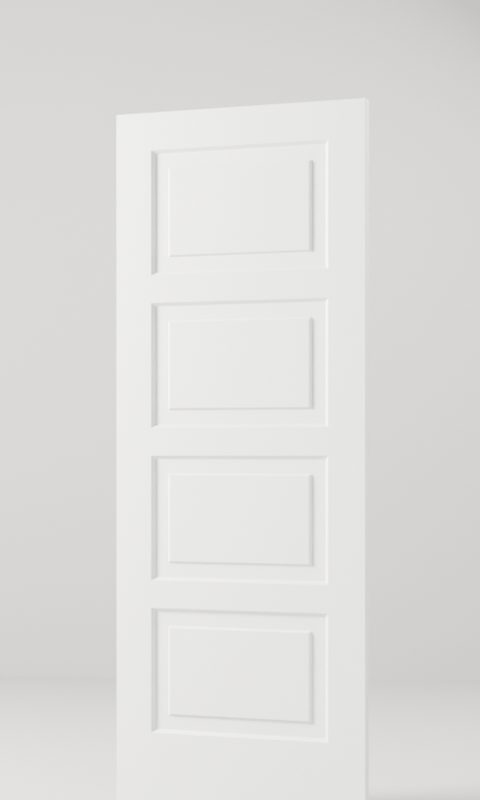 4-Panel Horizontal interior door, model MD014, factory white primed