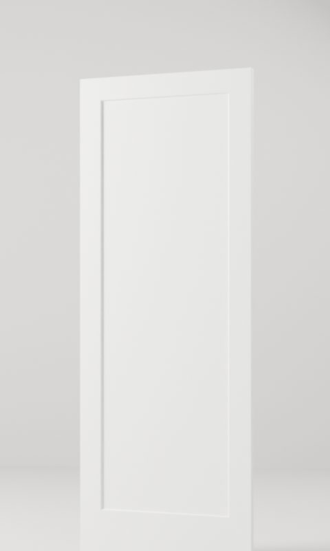 1-Panel Shaker, Moulded interior door, model MD015, factory white primed
