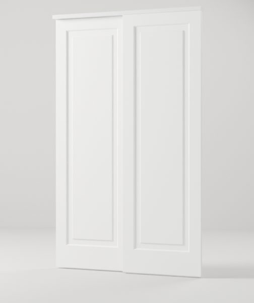 Bypass 1-Panel interior door, model SD001, factory white primed