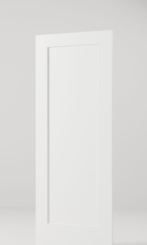 1-Panel Shaker, Stile & Rail interior door, model SK001, factory white primed