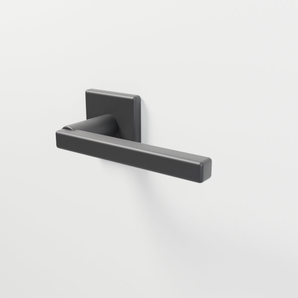 Square Lever on Square Rose, Matte Black, model A8835