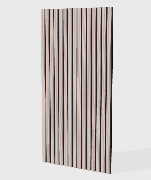 Melamine acoustic slat panel in Brown Oak, model ML004