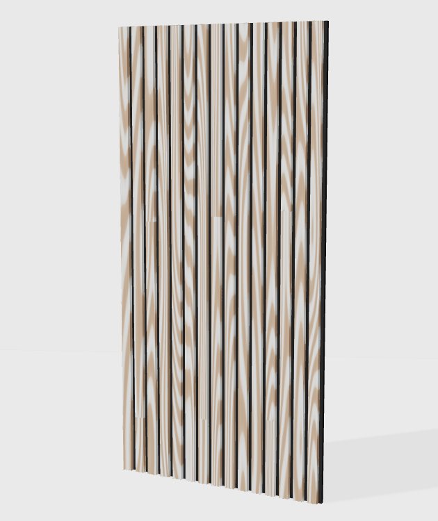 Melamine acoustic slat panel in Natural Elm, model ML007