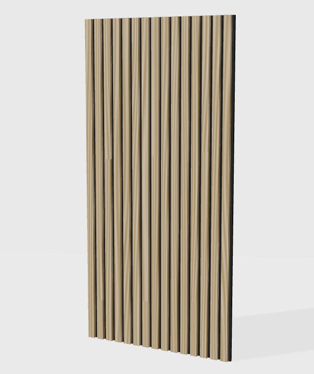 Natural veneer acoustic slat panel in Teak, model NV006
