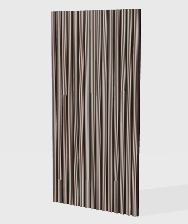 Natural veneer acoustic slat panel in Dark Smoke Oak, model NV008