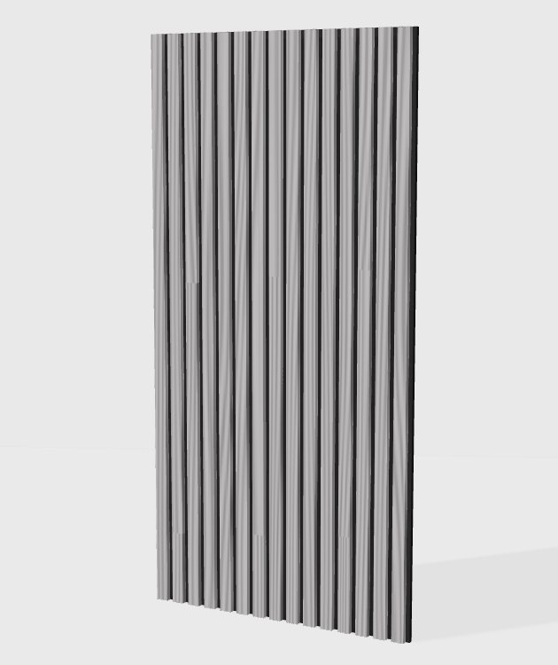 Natural veneer acoustic slat panel in Grey Oak, model NV009