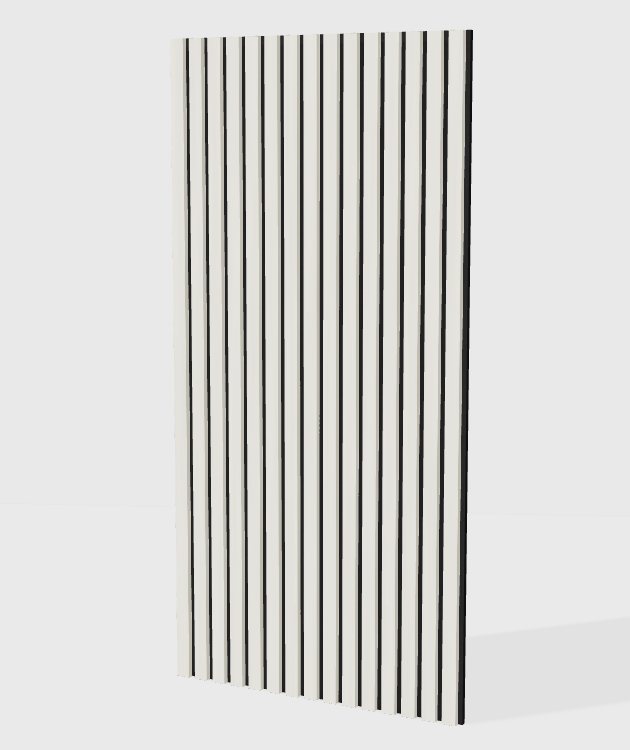 PVC solid colour acoustic slat panel in Milk Coffee, model PC002