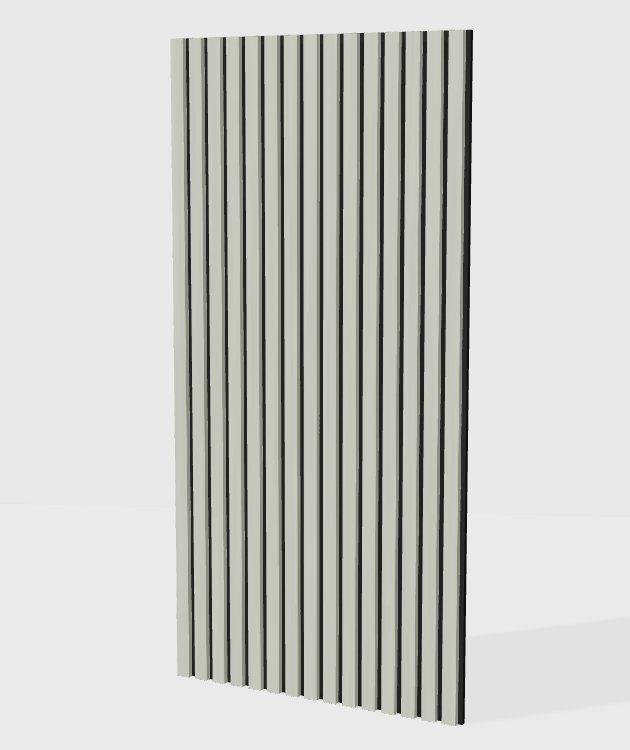 PVC solid colour acoustic slat panel in Grey-green, model PC006
