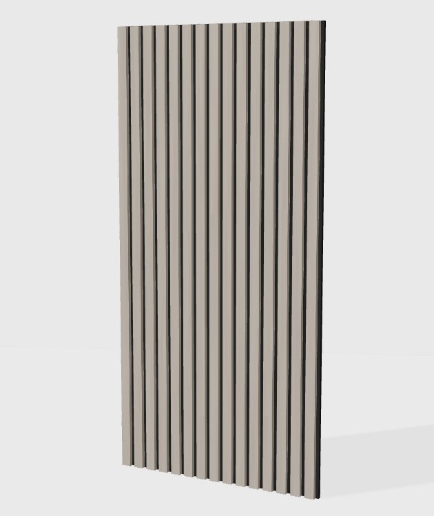 PVC solid colour acoustic slat panel in Elegant Grey, model PC009
