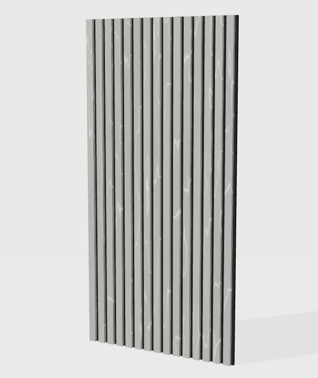 PVC marble acoustic slat panel in Cyprus Grey, model PS003