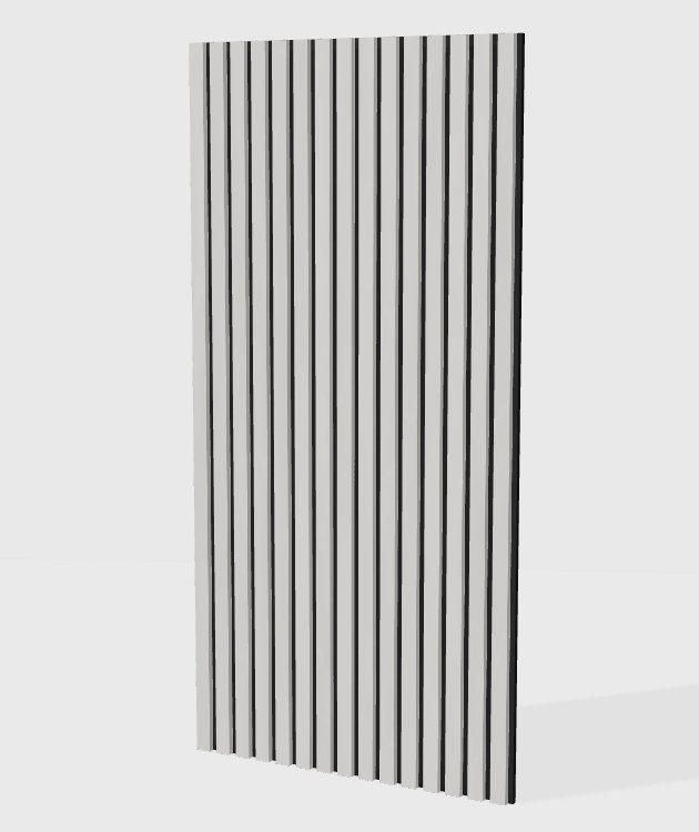 PVC marble acoustic slat panel in Armani Grey, model PS004
