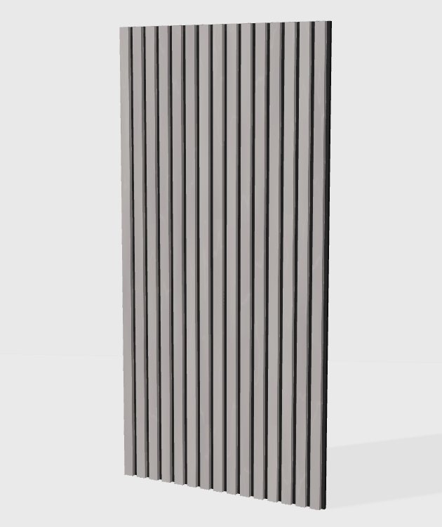 PVC marble acoustic slat panel in Obsidian Ash, model PS005