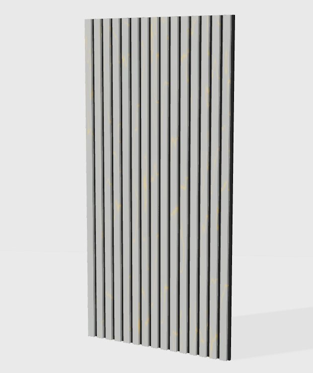 PVC marble acoustic slat panel in Laurent Gold Grey, model PS007
