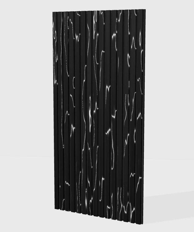 PVC marble acoustic slat panel in Black Jade, model PS010