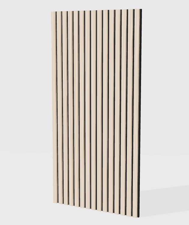PVC wood grain acoustic slat panel in Yellow Walnut, model PW004