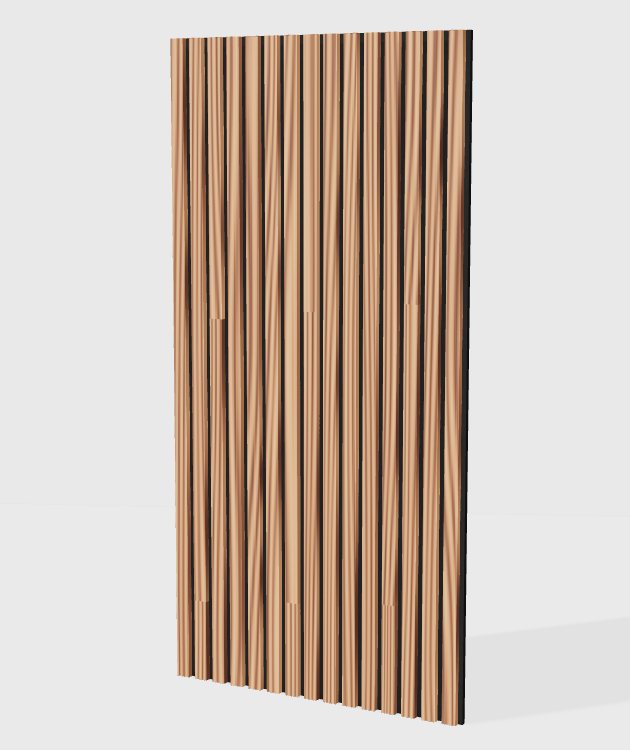 PVC wood grain acoustic slat panel in Ebony, model PW007