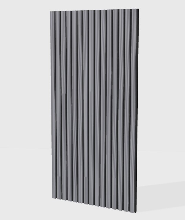 PVC wood grain acoustic slat panel in Grey Engineer Wood, model PW010