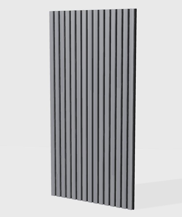 PVC metal acoustic slat panel in Silver, model PX001