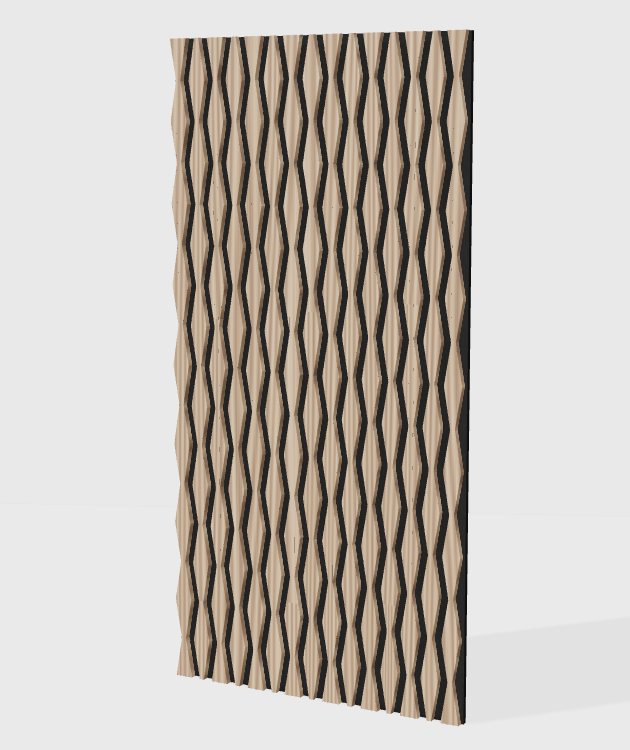 Sculpted slat acoustic slat panel in Diamond Check, model SC003
