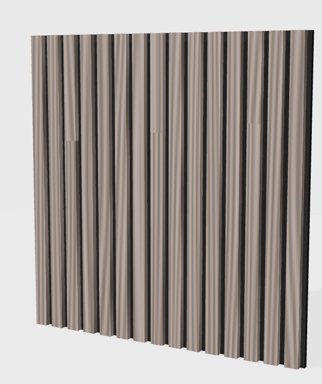 Square panel acoustic slat panel in Dark Walnut, model SQ003