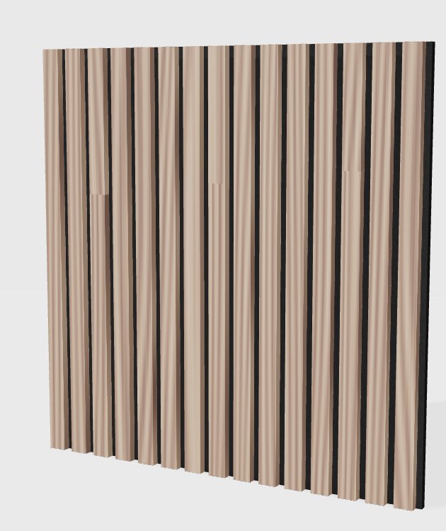 Square panel acoustic slat panel in Teak, model SQ004