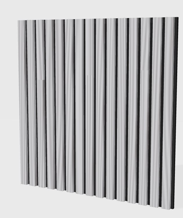 Square panel acoustic slat panel in Light Grey Oak, model SQ005