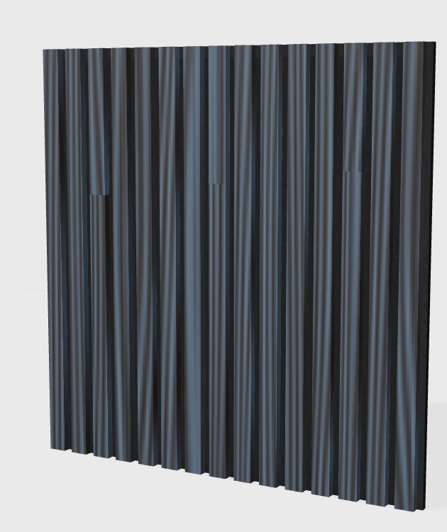 Square panel acoustic slat panel in Black Oak, model SQ006
