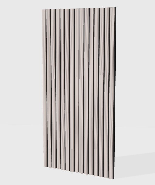 Technical veneer acoustic slat panel in European Walnut, model TV004