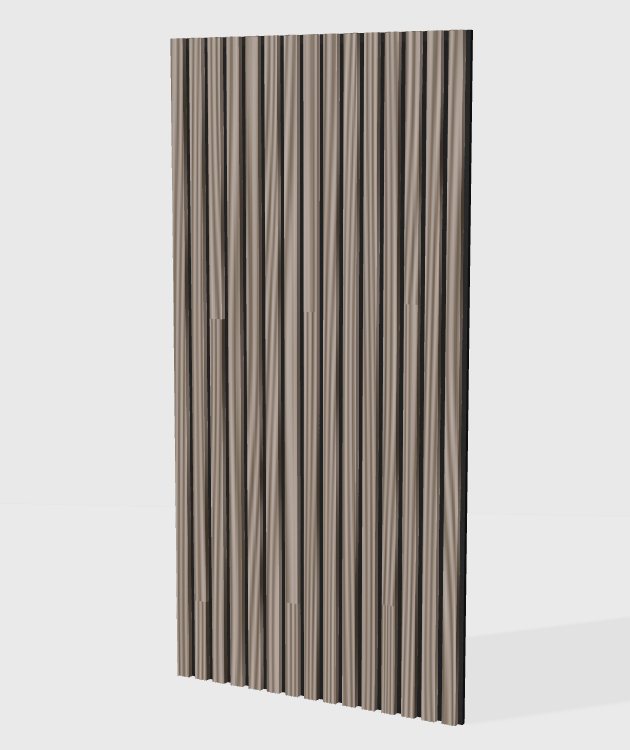 Technical veneer acoustic slat panel in Dark Walnut, model TV005
