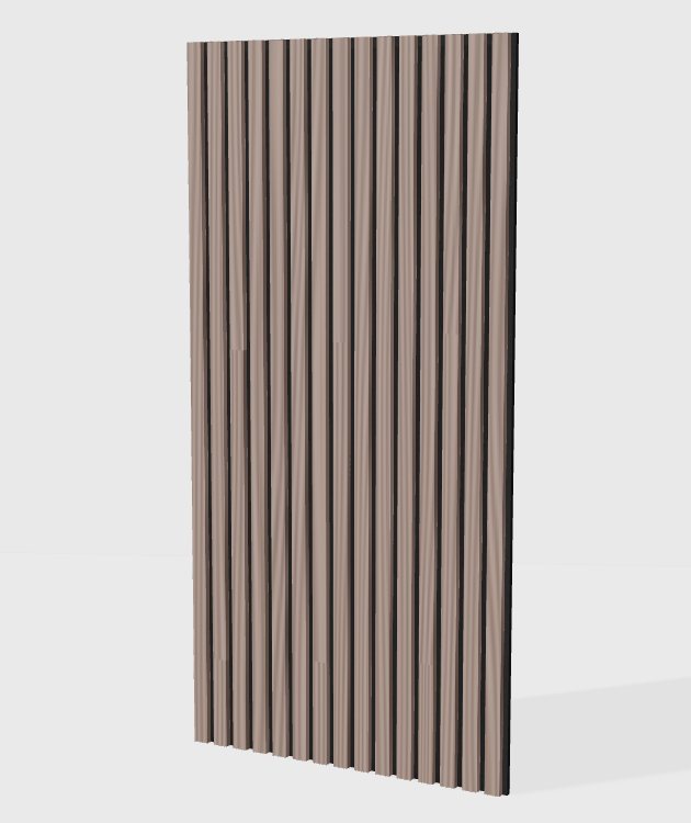 Technical veneer acoustic slat panel in Smoke Oak, model TV006