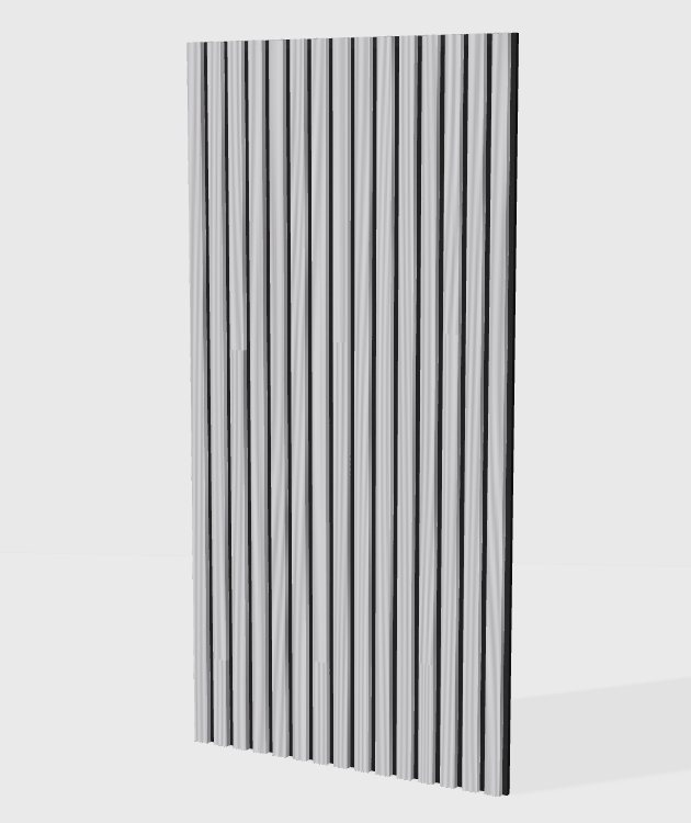 Technical veneer acoustic slat panel in Light Grey Oak, model TV008