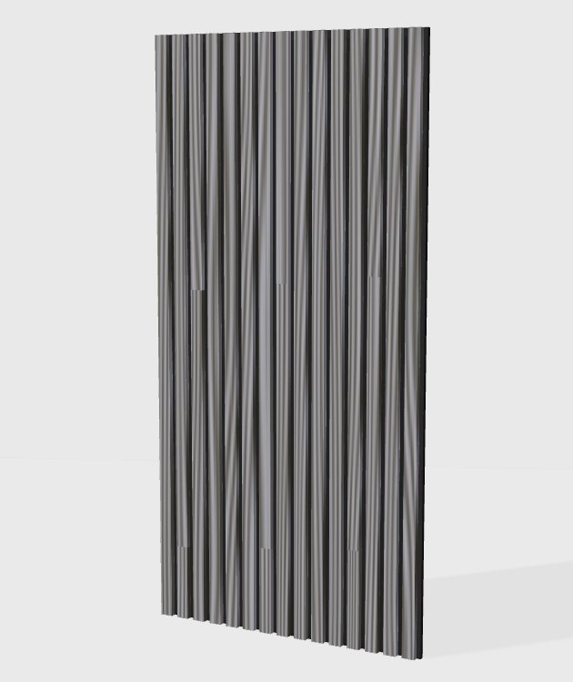 Technical veneer acoustic slat panel in Dark Grey Oak, model TV009