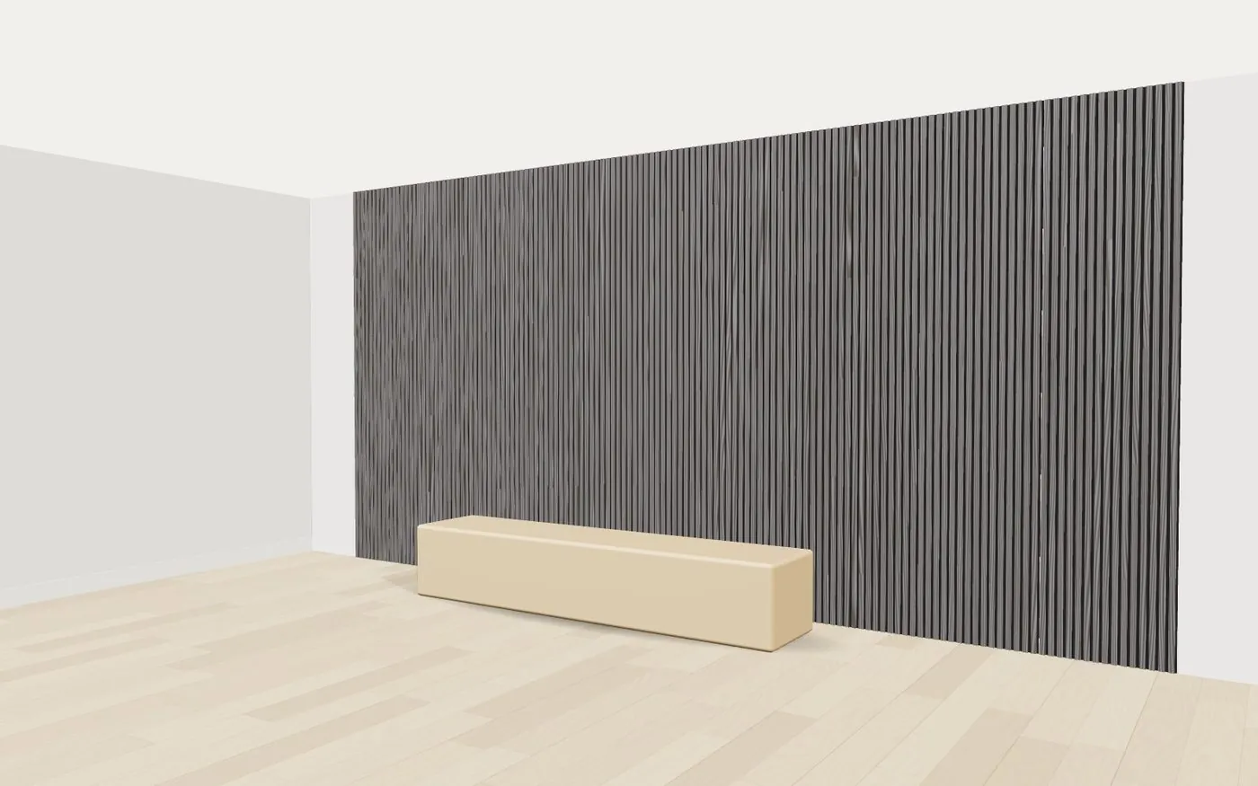 Wood slat acoustic panels on a lobby wall